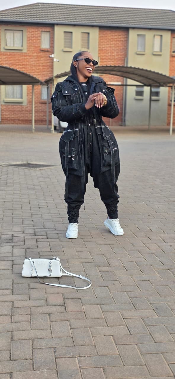 Cropped Utility Jacket Set worn